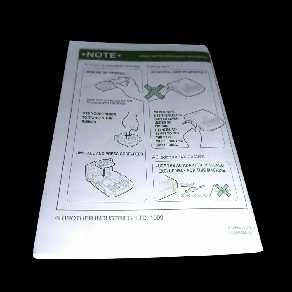 Brother P-Touch PT-1700 Label Maker TZ Tape Tested Working User Guide Portable